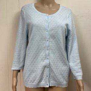 Pastel Baby Blue Cardigan Talbot’s Top Large